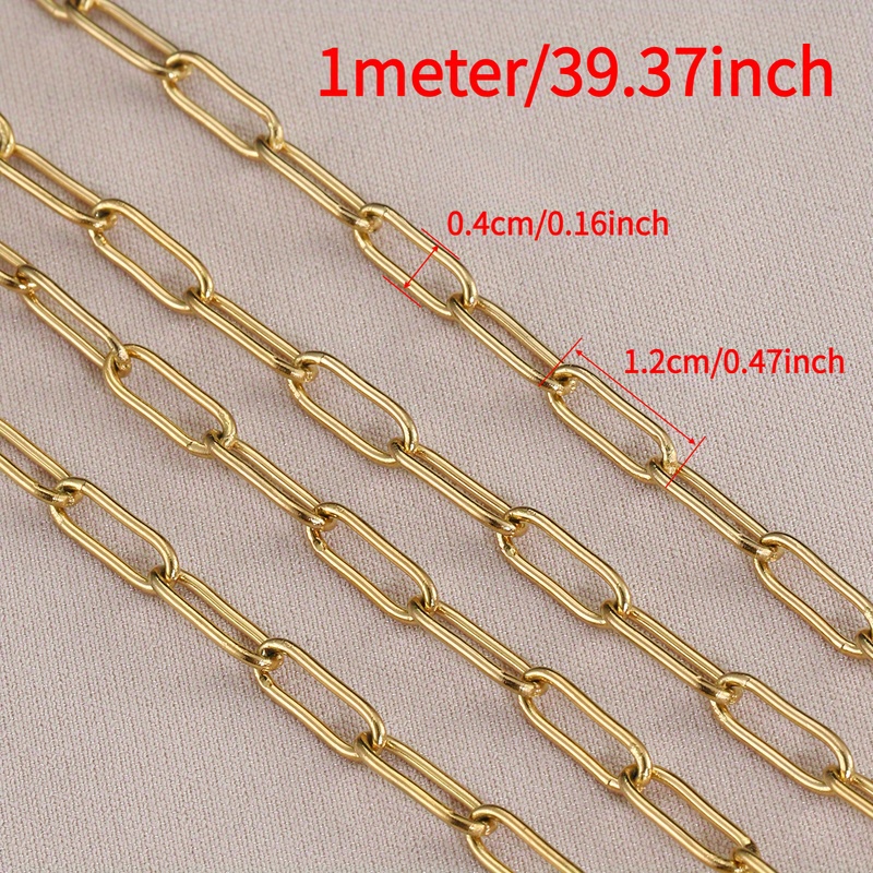 Image of 1 Meter Style Long Frame Connection Stainless Steel Chain For Diy Necklace Bracelet Jewellery Homemade Accessories Clothing Hat Chain Jewellery Charms Decoration