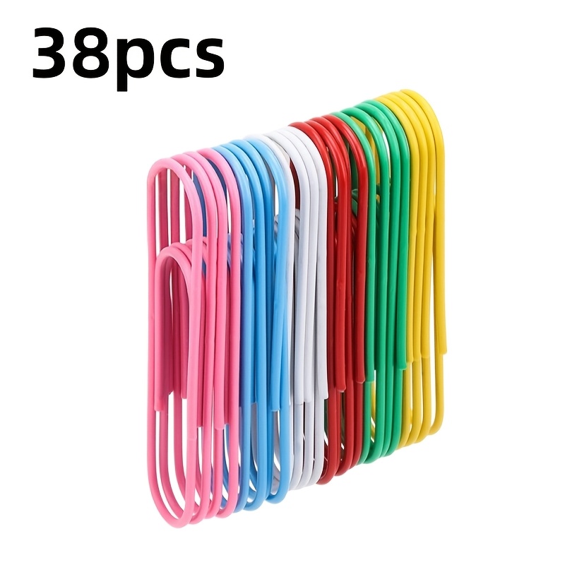 TEMU 100mm Extra-large Colorful Coated Paperclips - Suitable For Office And Study Document Organization, Extra-large Paperclips, Bookmarks, Office