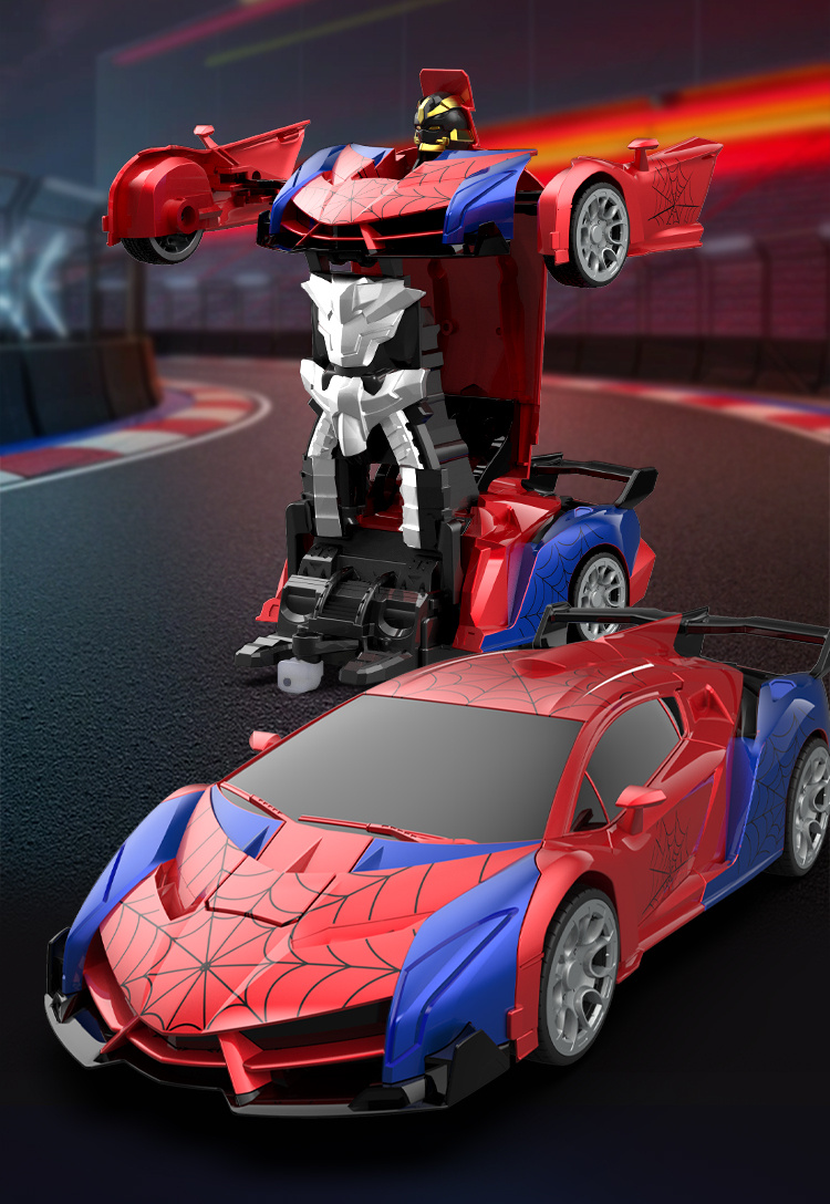 Transformer RC Car, One Key Transform 360° Rotation, 2.4Ghz RC Car 1:18 Ratio Transforming Robot, 2pcs Rechargeable Batteries, One Key Transform 360° Car Toys, For 3-12 Years Old Boys, Birthday Gift