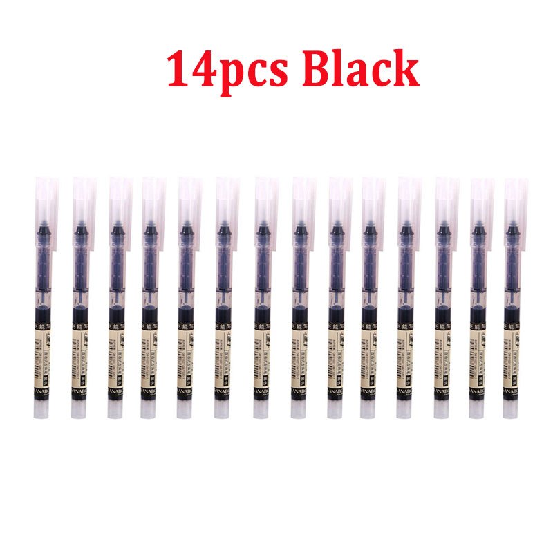 TEMU Set da 14 penne gel a punta fine, penna a sfera a gel, materiale plastico, adatte per uso scolastico e d'ufficio, scrittura - , blu, , forniture