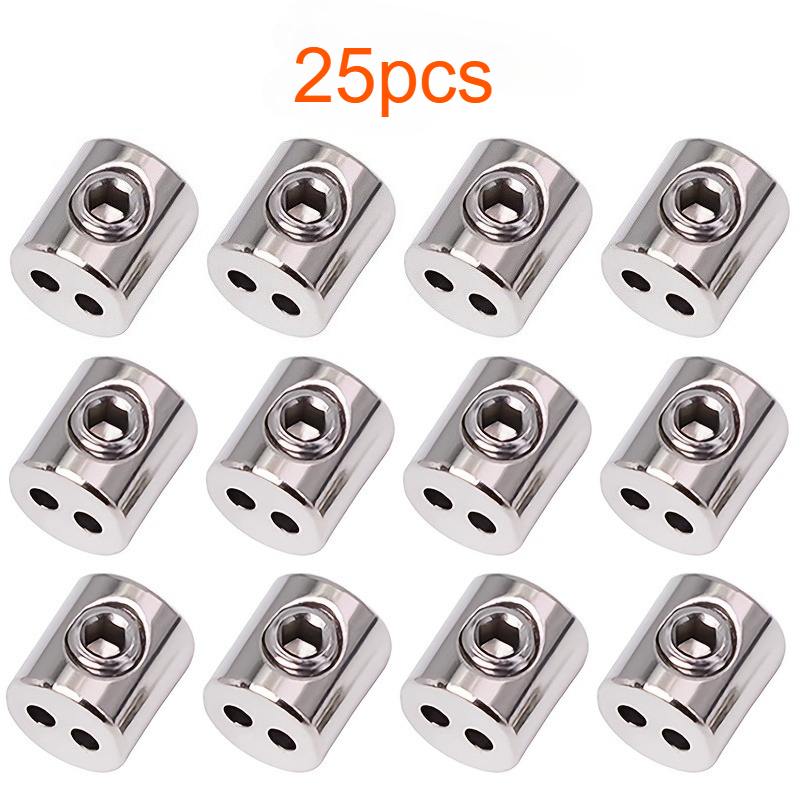 TEMU 25pcs Clips de câble réglables, robuste à double trou pour une suspension sécurisée à , , en camping et en extérieur