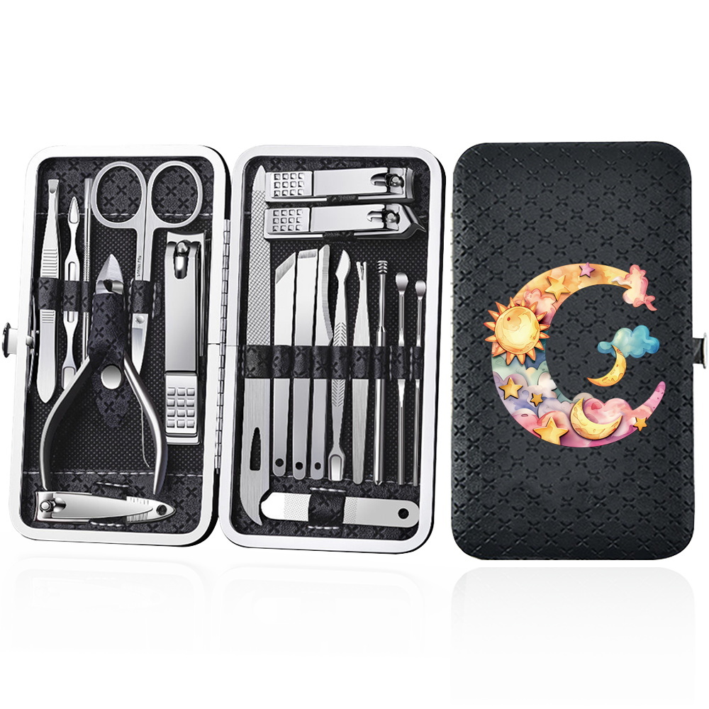 19pcs Portable Nail Clipper Set with Storage Box