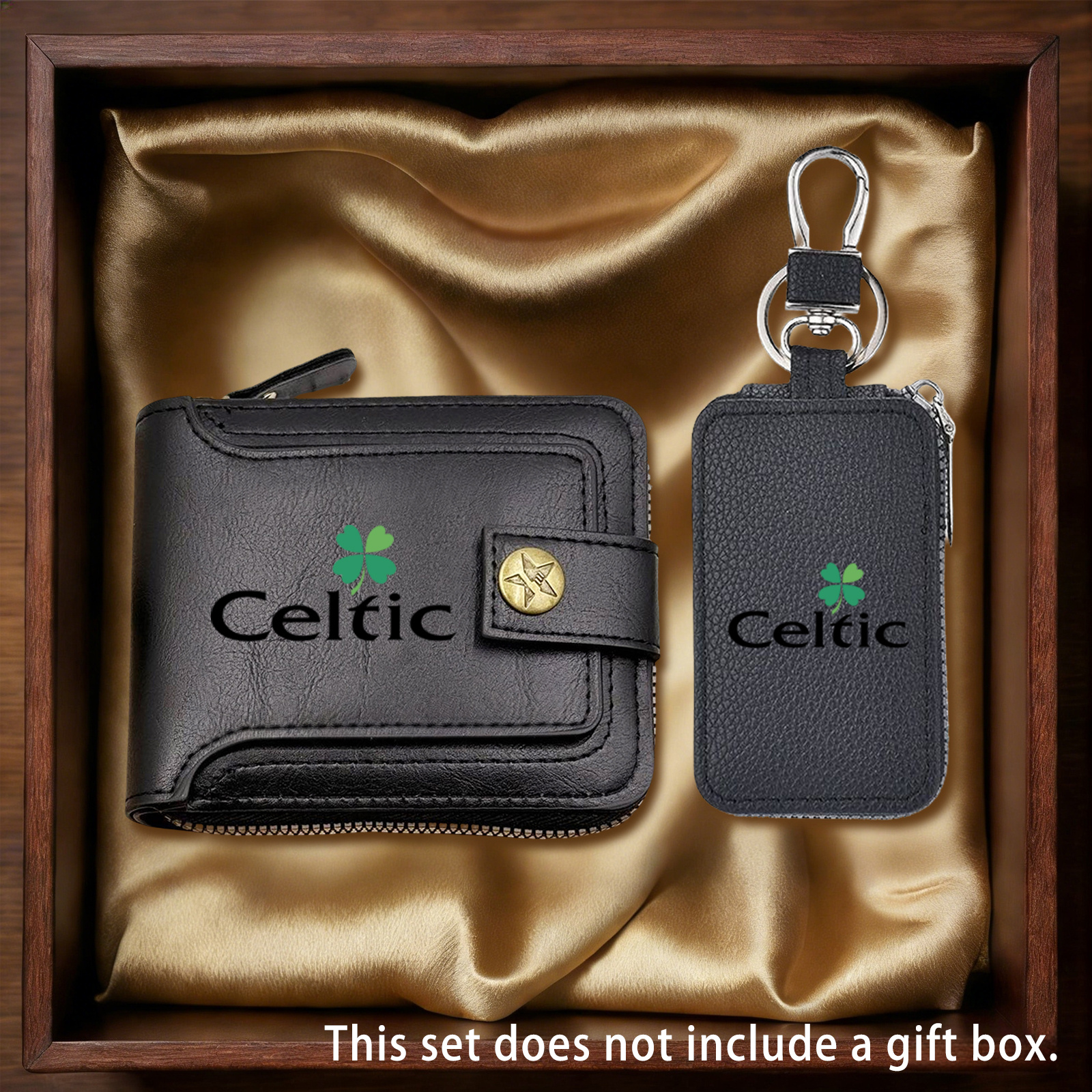 TEMU 2pcs Celtic2 Symbol Wallet And Set For Men Women Engraved Celtic Cross Trifold Bifold Wallets With Keychain Holder Medieval Irish Gifts For