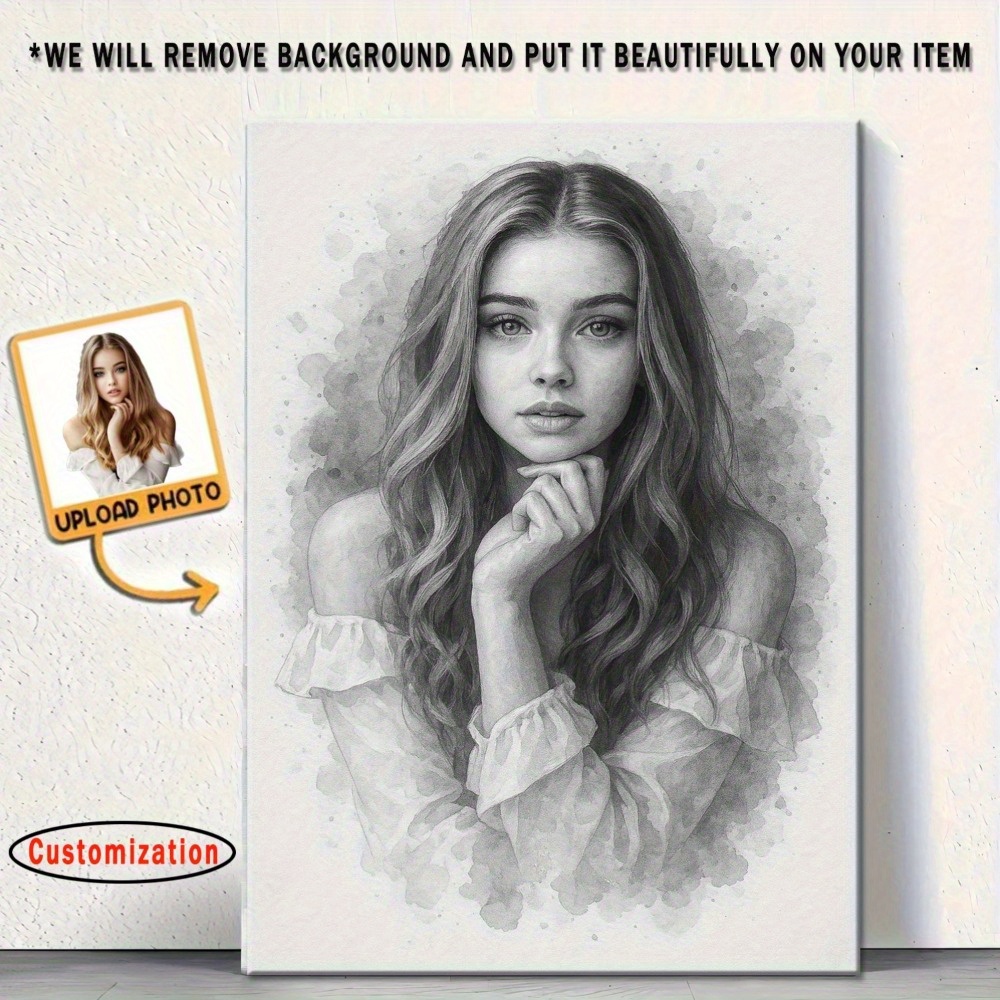 E-shop Personalisiertes Foto-/Kunstposter mit Holzrahmen - Anpassbares -Bild auf Leinwand, Laden Sie Ihr eigenes Bild für Wanddekoration, Fotodrucke,