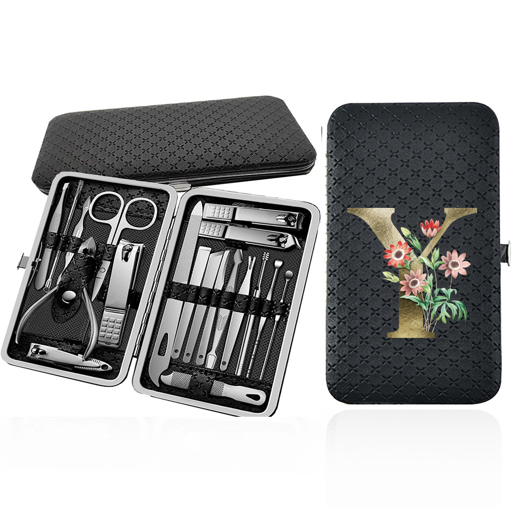 19pcs Professional Nail Clipper Set with Care Tools