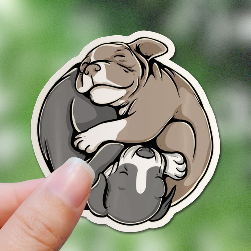 

1pc Pitbull Yin Yang Vinyl Sticker - Matte , Self-adhesive, Reusable Decal For , , Laptop, Pc - Irregular Shape, Suitable For Wood, Plastic, Glass, Metal, Ceramic - Sticker