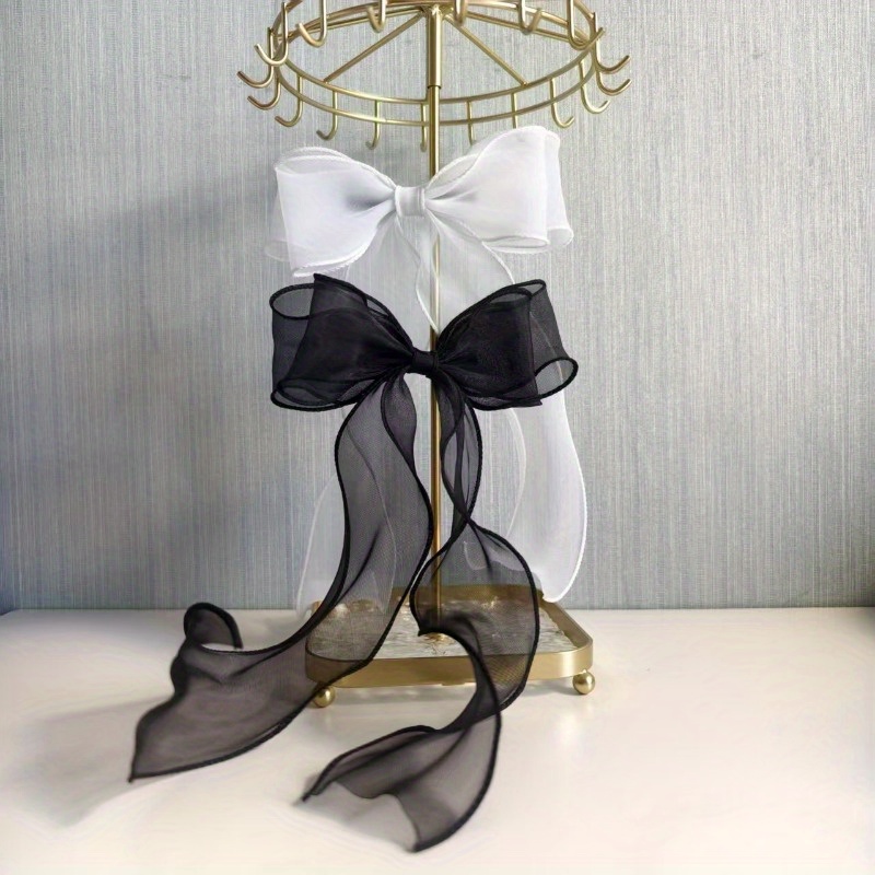 Elegant Black Tulle Hair Accessory Amazon.com : Black Mesh Tulle Bowknot Hair Claw Clips  main image 3