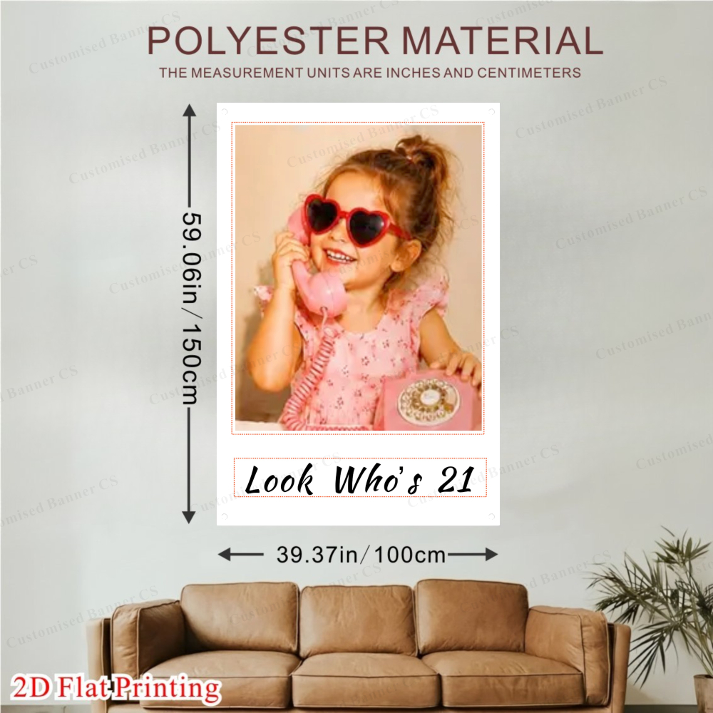 TEMU 2d Flat, 1pc 1pcs Custom Photo/text Banner Suitable For Birthdays, Anniversaries, Themed Parties - Personalized Name/text/photo Backdrop With
