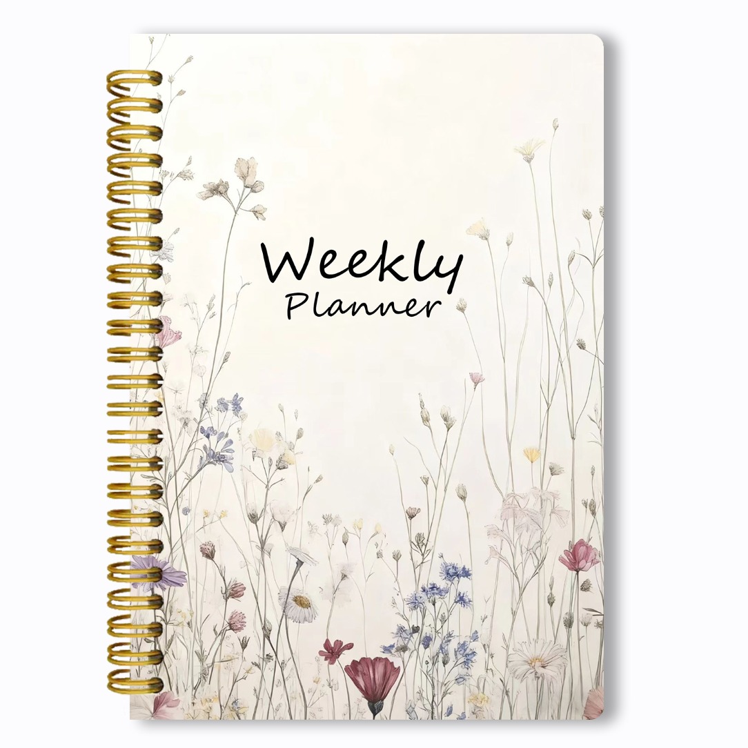 TEMU 1-year Weekly Planner Notebook - Undated Diary With (106 Pages/53 Sheets) | Spiral Bound Short Size (under 6") | Daily & Weekly Layouts With