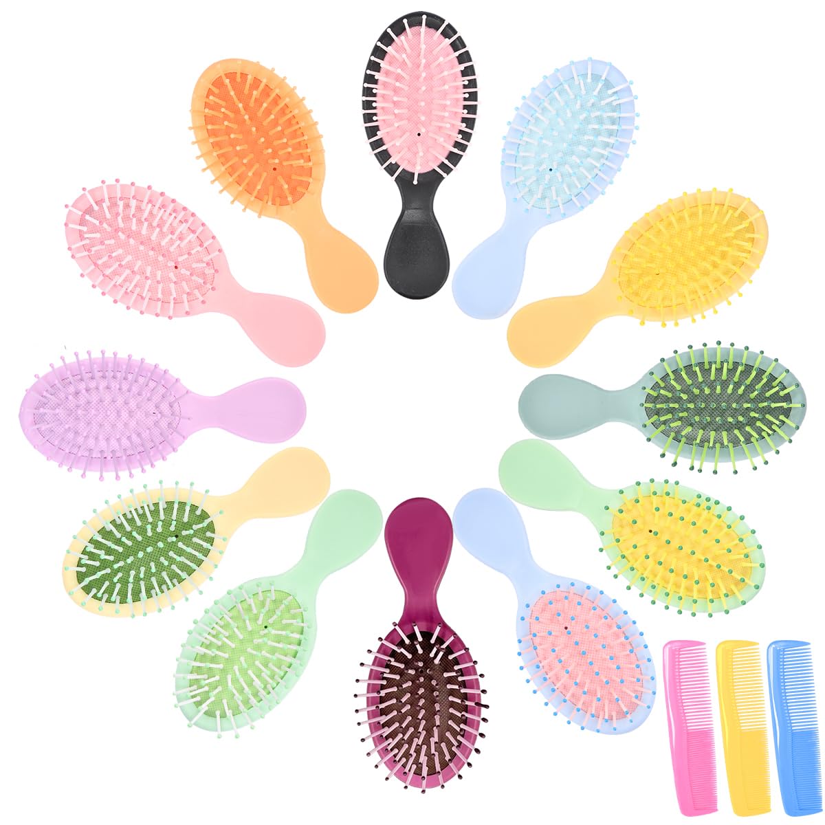 TEMU 15 Pack Mini Brosse à Cheveux Humides Mini Brosse Démêlante pour Cheveux Humides et , Brosse à Cheveux Compacte de Voyage pour Ados et Adultes,