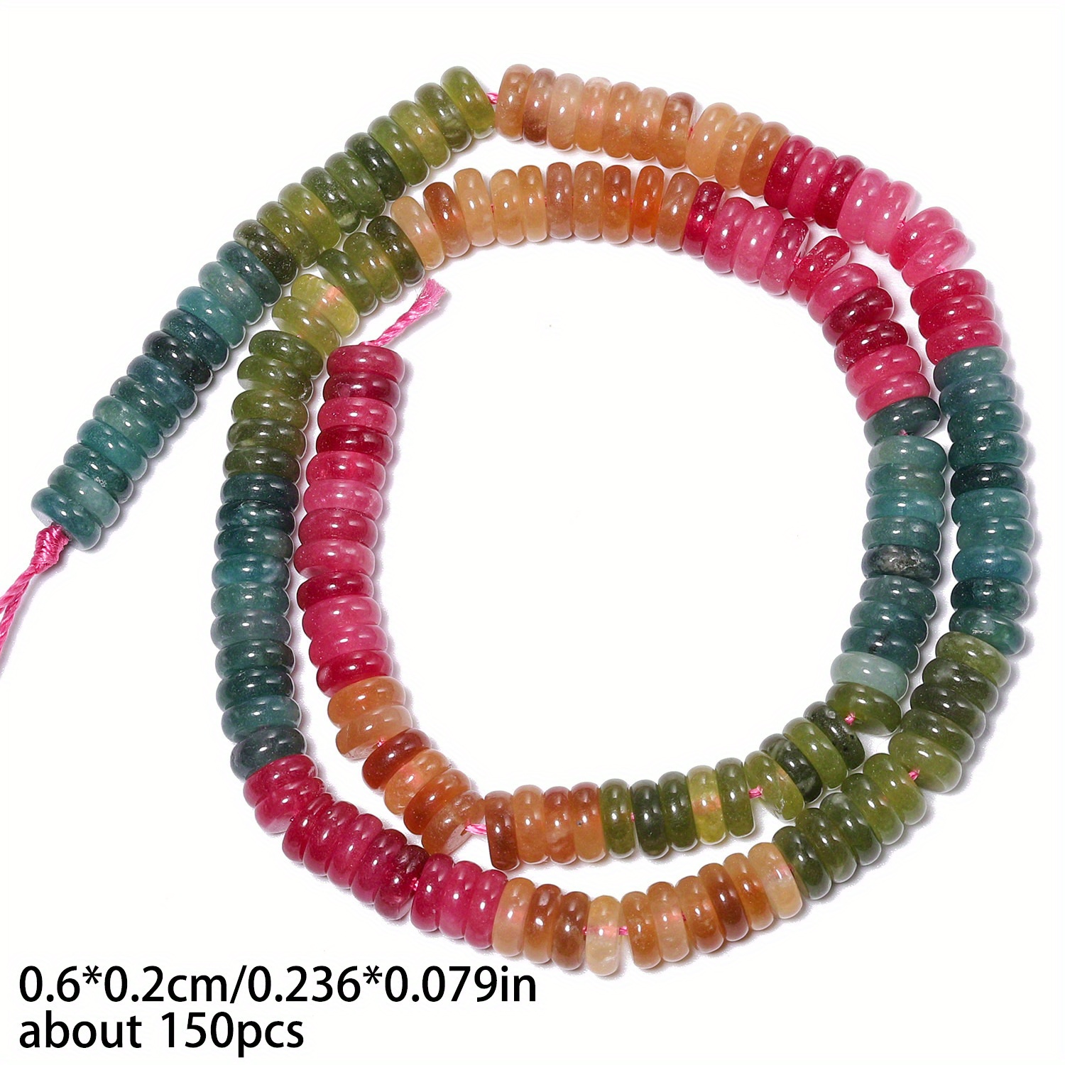 TEMU Loose Spacer Beads In Of Rondelle Abacus, Made From Colorful Natural Agate, Measuring 6x2mm, Perfect For Stunning Jewelry Pieces Like Bracelets,