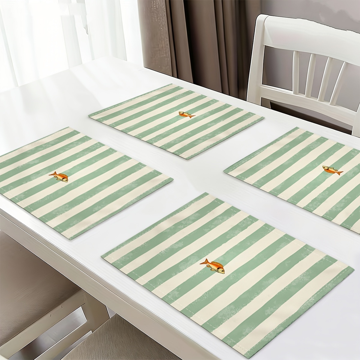 4er Set Flache Platzsets Im Fisch Design Für Den Esstisch_voghion.com