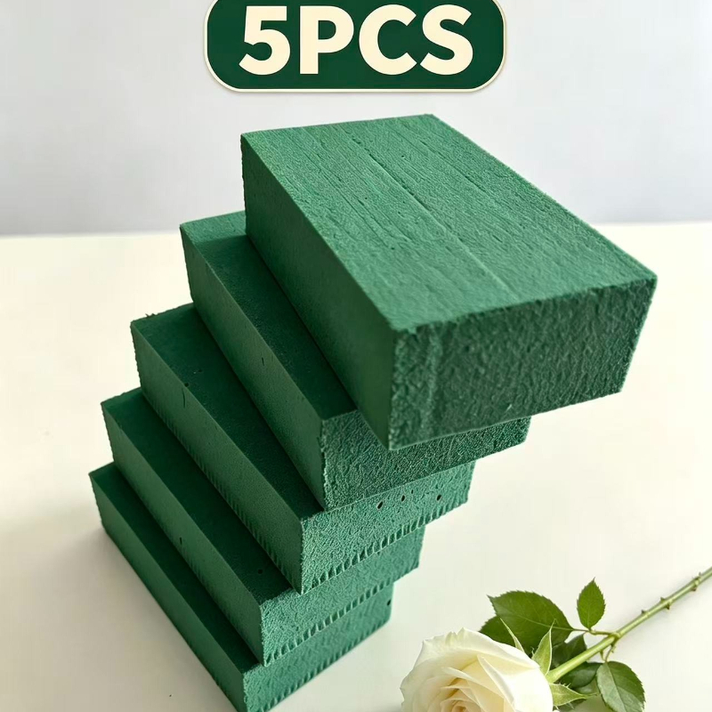 TEMU 5pcs Square Floral Foam (14 X ) Square Floral Foam Made From Premium Materials, With Scientific And Dense Distribution, Absorption Rate, And