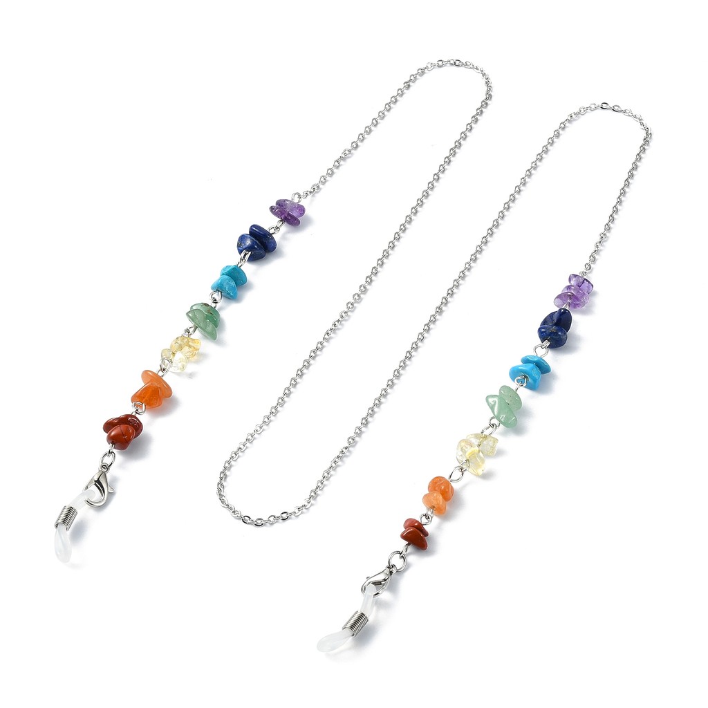 TEMU 1 pièce Chaîne pour lunettes à grains de gravier couleurs