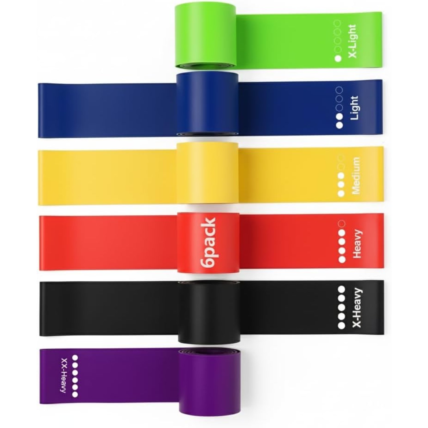 TEMU Weerstandsbandenset voor Training, 6 Niveaus van Weerstandsbanden met Yogaband voor Krachttraining, Sport, Fitness, Beentraining