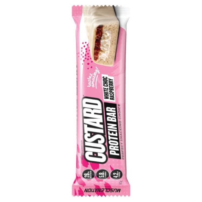 White Choc Raspberry Custard Protein Bars u2013 Creamy Custard Snack with Berry Layer 12x 60g, Post Workout Snack, Healthy Snack, Rich Flavor, Creamy Texture, Wholesome Snack, Proteinrich Bar, Snack Bar, Dessert Bar, Gym Enthusiasts, Healthconscious Eaters