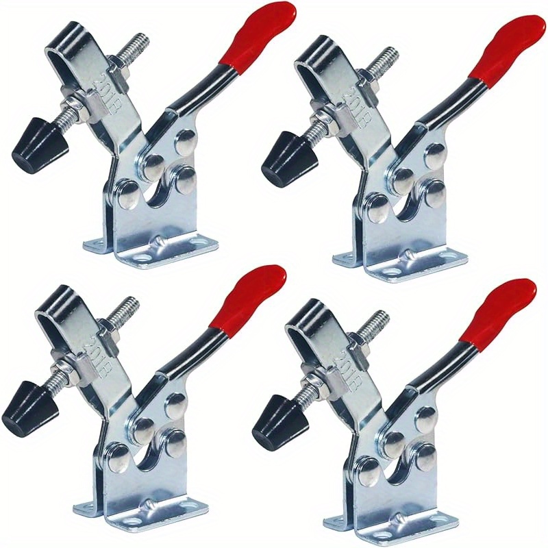 Image of 4pcs Toggle Clamp Quick Release Gh-201b Toggle Clamp 90kg/198lbs Holding Force Horizontal Clamp Hand Tools For Welding, Machine Operation