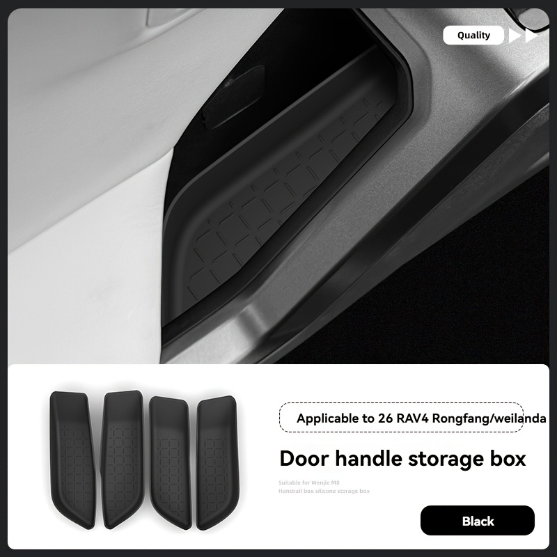 TEMU 4pcs Set Of Door Side Storage Boxes, Front And Rear Door Storage Boxes For Cars, Compatible With The 2026 For Rav4 Door Storage Boxes, Door
