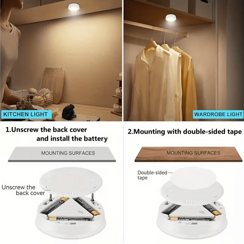 Indoor LED Wall Lights with Remote Control, 6-Pack