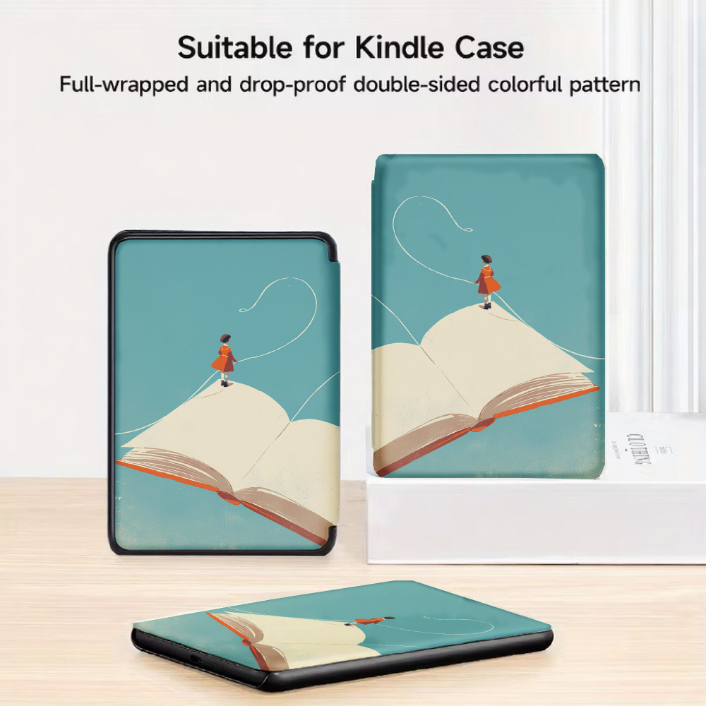 TEMU adecuada para Kindle, libro, , niño, cielo, línea, cubierta delgada para 7/6.8/6 pulgadas para Kindle Paperwhite (12ª/11ª/10ª/8ª/7ª/6ª/5ª