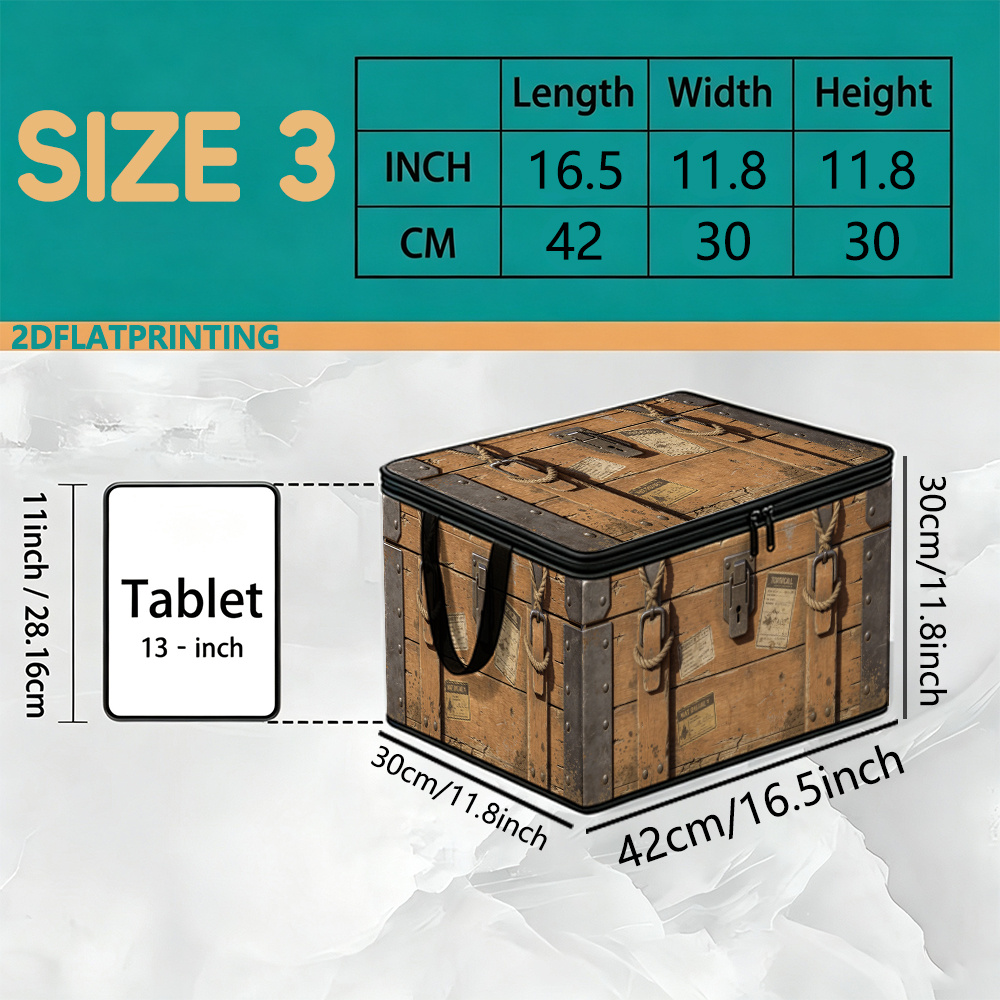 TEMU Printed Storage Box. Large Capacity Foldable Clothing Organizer. Suitable For Office Supplies, Bathroom Essentials, And Pet/item Storage -