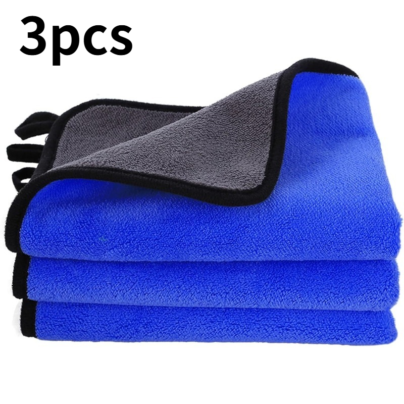 TEMU Juego de 3 toallas de microfibra para coche, 15.75" × ", toallas de microfibra sin pelusa para lavar y secar el coche, paños de limpieza de auto