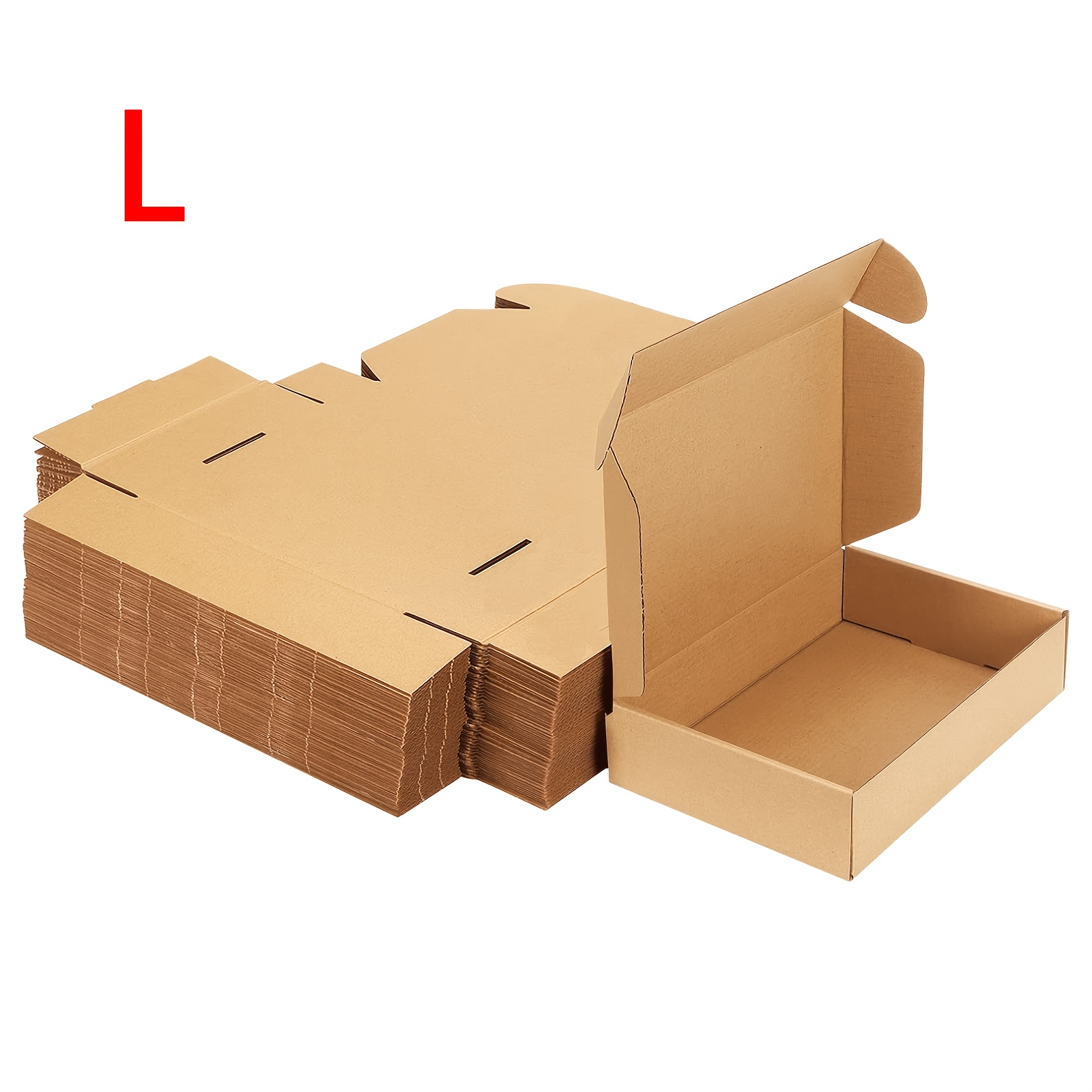 TEMU 15-pack Thickened Brown Corrugated Paper Gift Boxes, Available In Various Sizes (some Over 9inch), Large-capacity Sturdy Packaging Boxes,