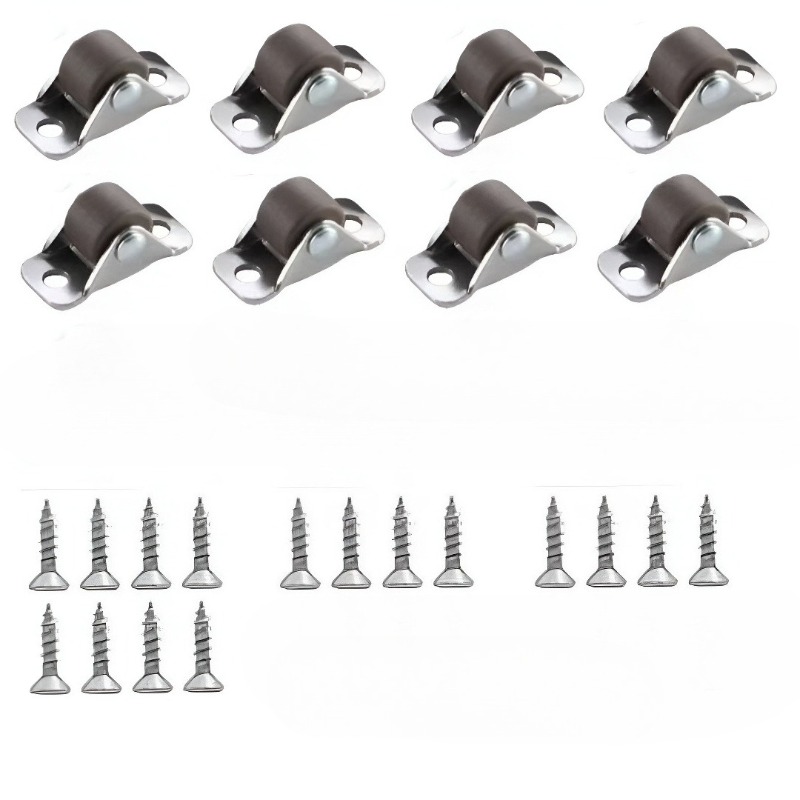 TEMU 24pcs Heavy-duty Caster Kit (8 Castors And 16 Screws), With Locking Mechanism - Silent Rolling Movement System, Suitable For Cabinets,