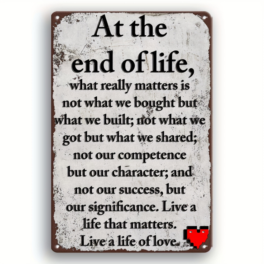 TEMU 2d Flat - Decorative Sign And Plague, 2d Flat Wooden Decorative Plaque, 1pc, Inspirational Wooden Wall Decor - The End Of Life | Ideal For Home