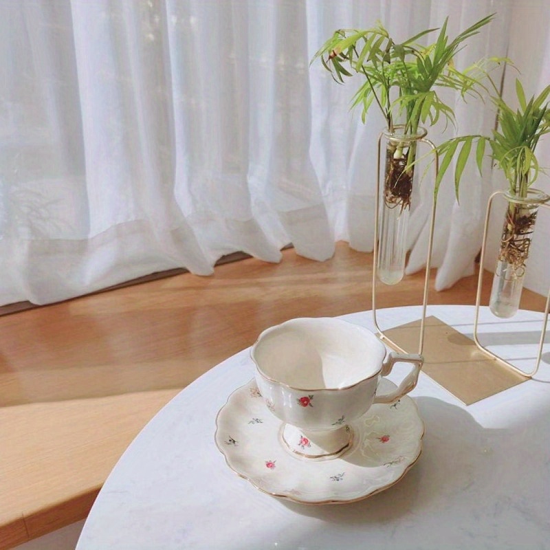 1pc vintage strawberry floral teapot - elegant & golden porcelain tea set with non-slip base, dishwasher safe cup and saucer + teaspoon -   tableware for coffee, tea, special occasions - ideal gift for women & home decor - strawberry pattern, 7.44oz capacity, food-safe, modern & elegant design, teacup, cups for tea Product details 5