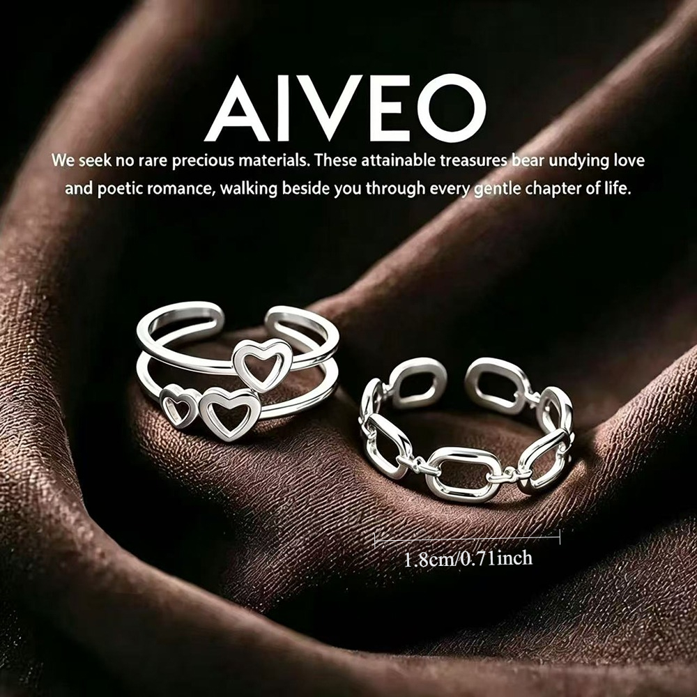 2pcs High-Quality Stainless Steel Golden Stackable Open Ring Set