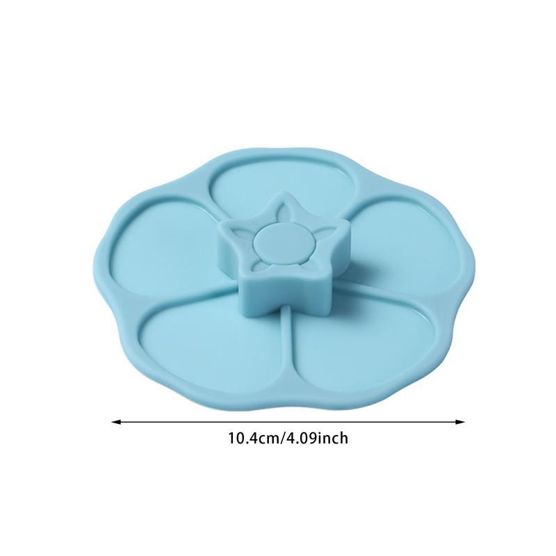 1pc flower shaped silicone cup lid food contact safe spill proof dustproof mess free mug cover for beverages details 4