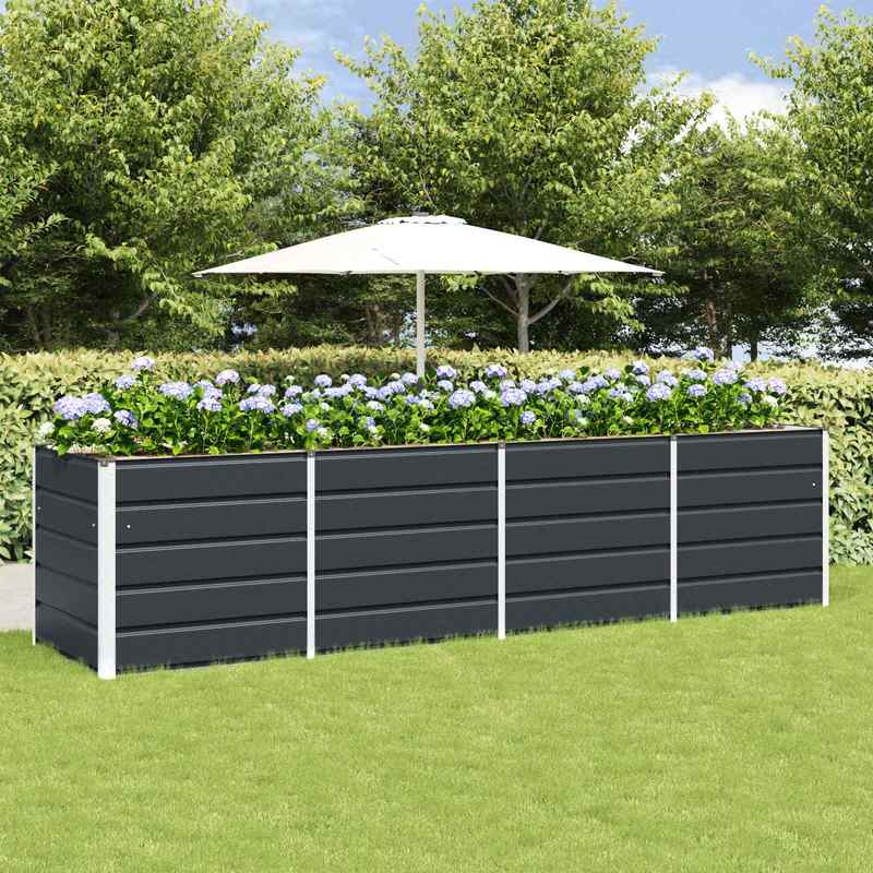 Image of This Raised Bed Set Features A And Is And Durable, Making It Ideal For Growing Vegetables And Flowers.pflanzkbel 240 X 80 X 75cm Stahl
