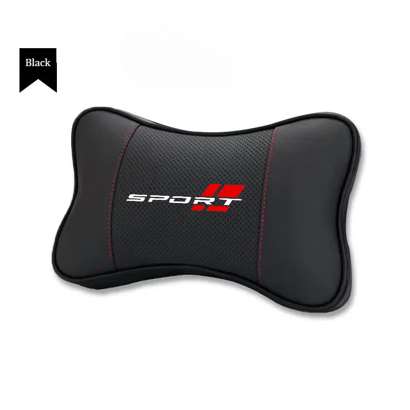 TEMU 1pc Sports Style Seat Neck Pillow Headrest, Suitable For Most Car Models, Comfortable And Breathable Pu Leather Material, Ergonomically Designed