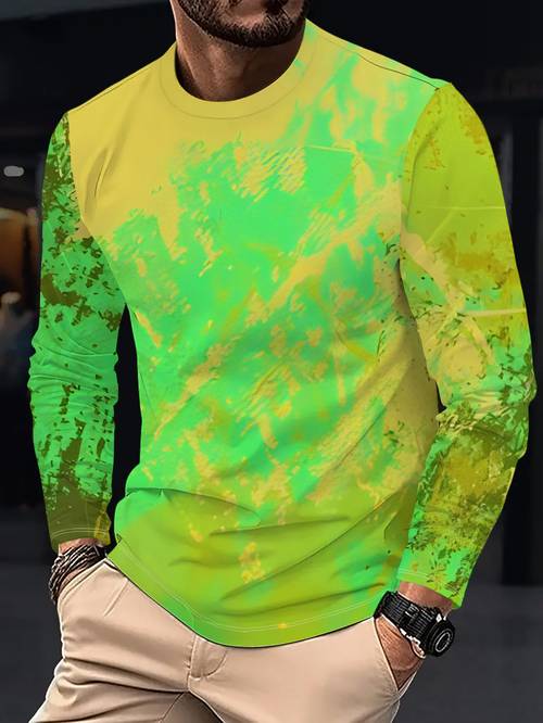 haut à manches longues arbore une palette de couleurs jaune et vert, dun style graffiti