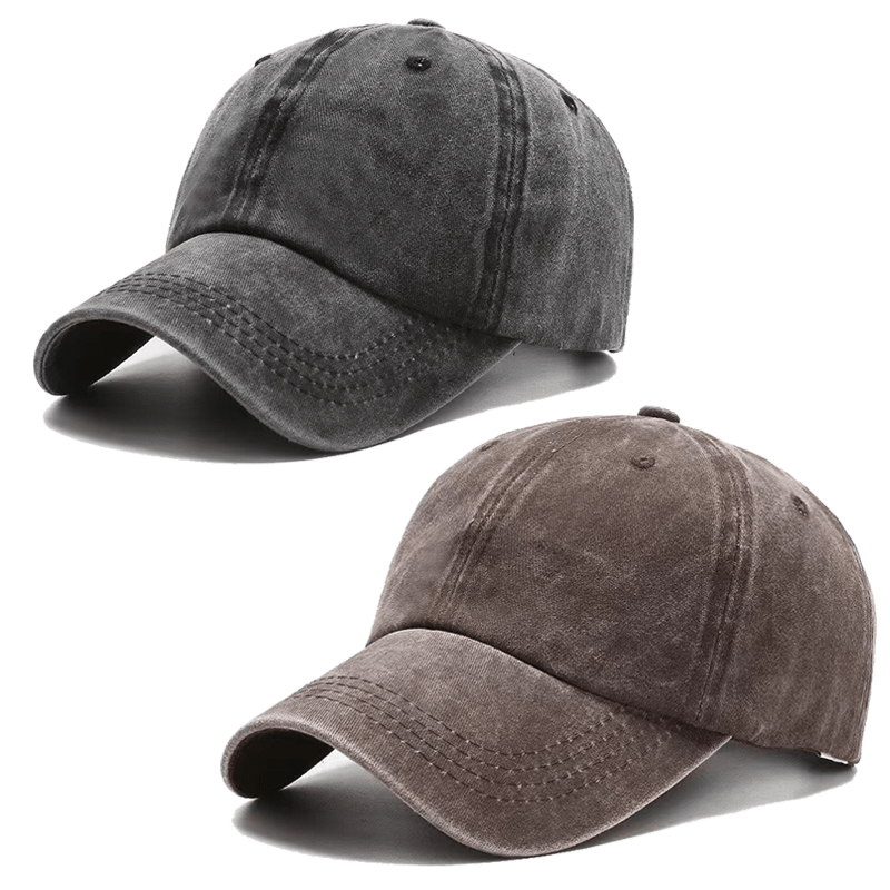 2pcs Vintage Washed Distressed Baseball Cap