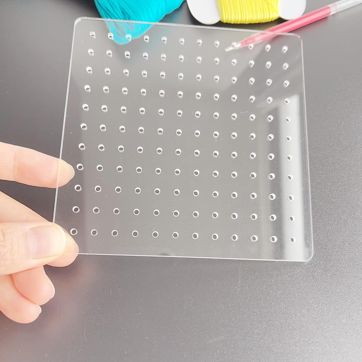 TEMU Acrylic Embroidery Templates, And Grid Patterns For Hand And Embroidery, Embroidery, , , Durable Acrylic, Quilting Guide, Sewing Aid, Textile