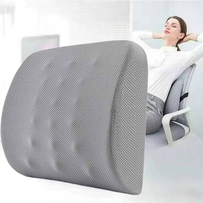 ergonomic lumbar support pillow with posture back cushion for office chair car seat gaming desk with adjustable strap lightweight portable for or gray lumbar cushion home seating durable construction remote workers Product details 0