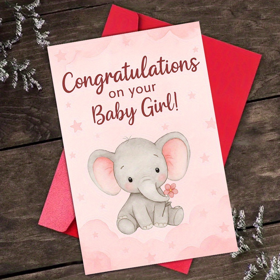 Adorable Elephant-Themed Card for New Parents