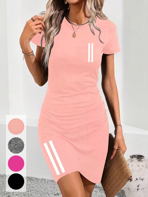 popular womens dress summer autumn style daily comfortable casual short sleeve long top dress