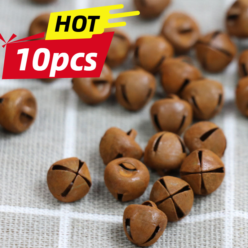 TEMU 10pcs, Handmade Bells, Bulk Christmas Bells For Decoration, Rust-colored