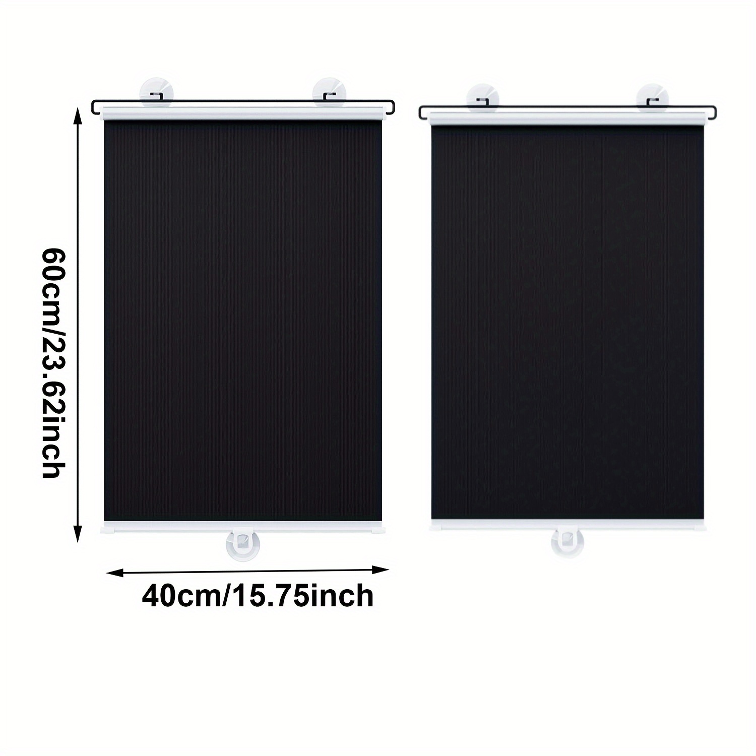 2pcs Retractable Shade Roller Blinds - Titanium Silver Reflective Shading Blinds with Over 90% Shading Rate, 3 Diamond-Free Suction Cups - Insulated Curtains for Kitchen, Bathroom, Bedroom And Car Windows - Living Room Shading Blinds