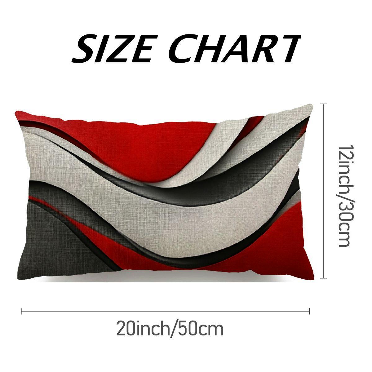 jieyoumi set of 2 abstract rectangle pillowcases irregular pattern soft throw pillow covers geometric lines red white grey 12x20 inch details 2