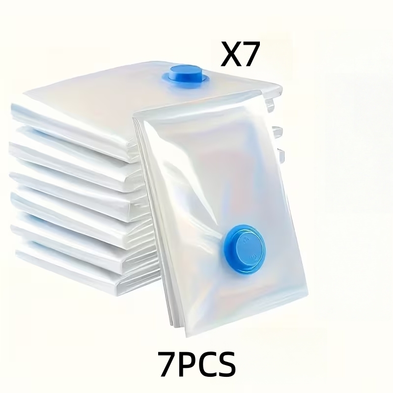 Image of 7pcs Set Of Extra Large Vacuum Storage Bags, Space-saving, Sealed Compression, Dustproof, Suitable For Clothes And Bedding, Ideal For Dorms, Wardrobes, And Moving