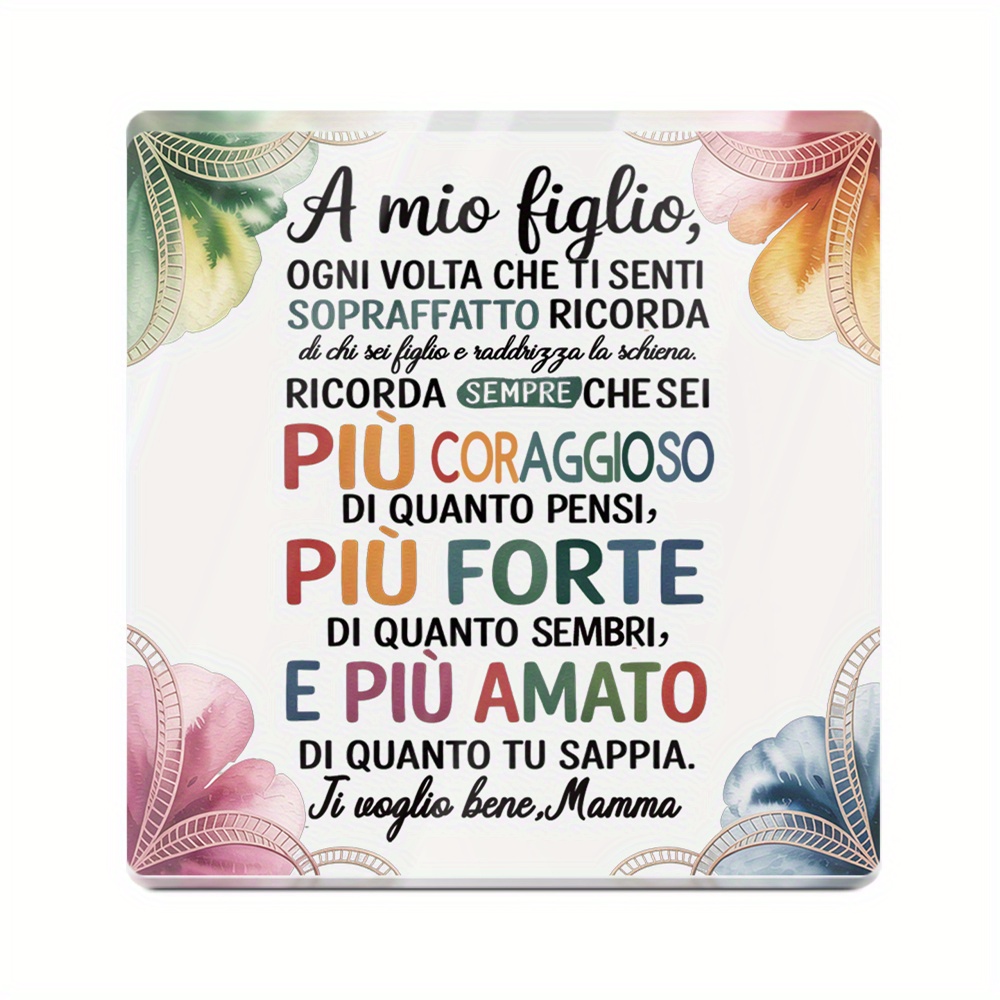 TEMU 2d Flat, 2d Flat Putuo Decor 1pc Italian Acrylic Sign Table Decor, " Time You Feel Overwhelmed," Desktop Decoration For Son, Gift For Birthdays,