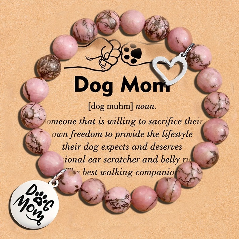 TEMU 2pcs/set Bracelet With Gift Card Fashion Skewer Bead Bracelet Thanksgiving Christmas New Year Gift Party Jewelry Give To Animal Lover The