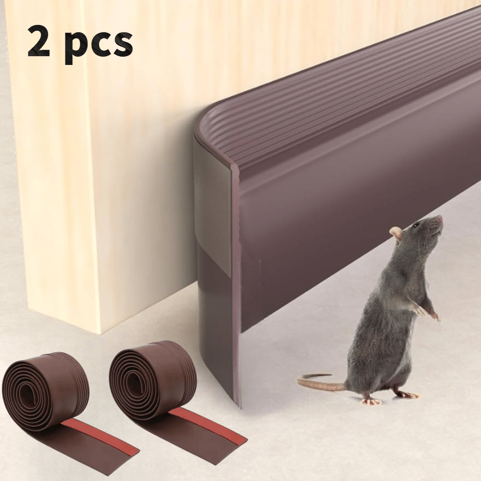 TEMU 2 Rolls Self-adhesive Door Bottom Seal Strip - 200.15cm, Noise Reduction, Windproof, Insect-proof, Dust-proof Silicone , Energy Saving -