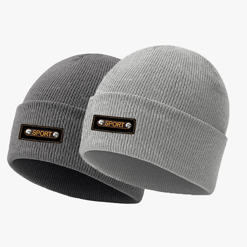 2pcs Thick Warm Knit Beanies, Versatile Outdoor Hats