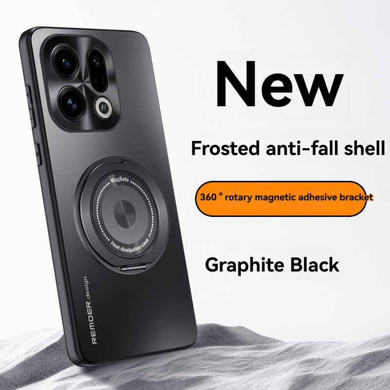 TEMU Phone Case - New High-end Phone Case For Oppo Find X9 Pro With A Rotating Stand, Magnetic Attachment, 360-degree Rotation, , Attractive