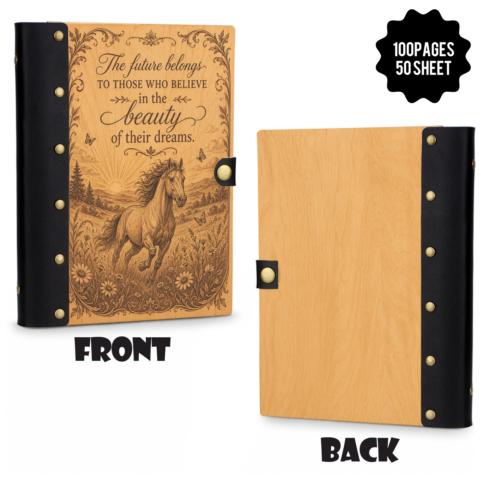 TEMU 1pc New Year Gift Running Horse Future Hardcover Executive Notebook, Inspirational Business Journal Suitable For Office Meetings, Goal Planning,